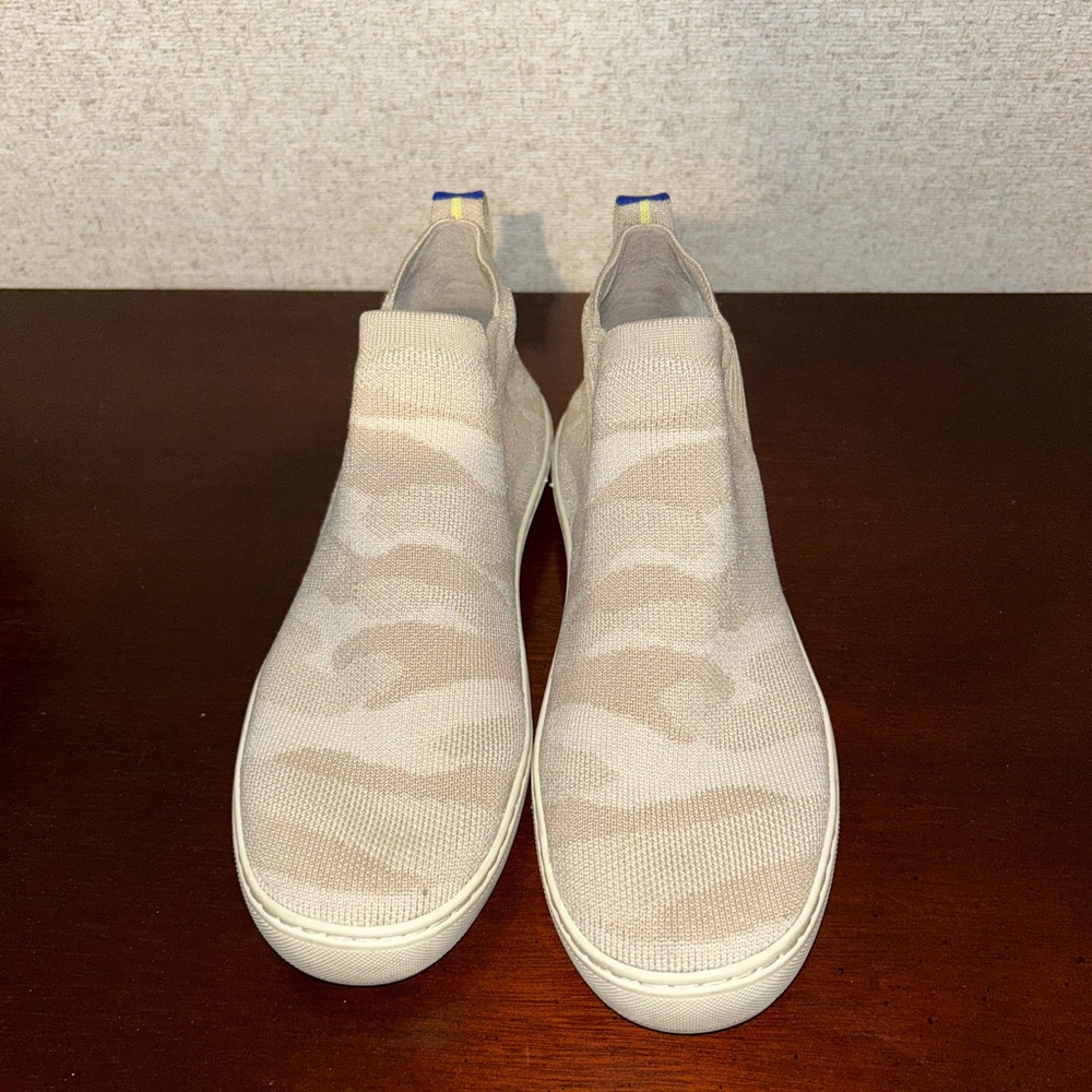 Beige Camouflage Knit Slip-On Sneakers